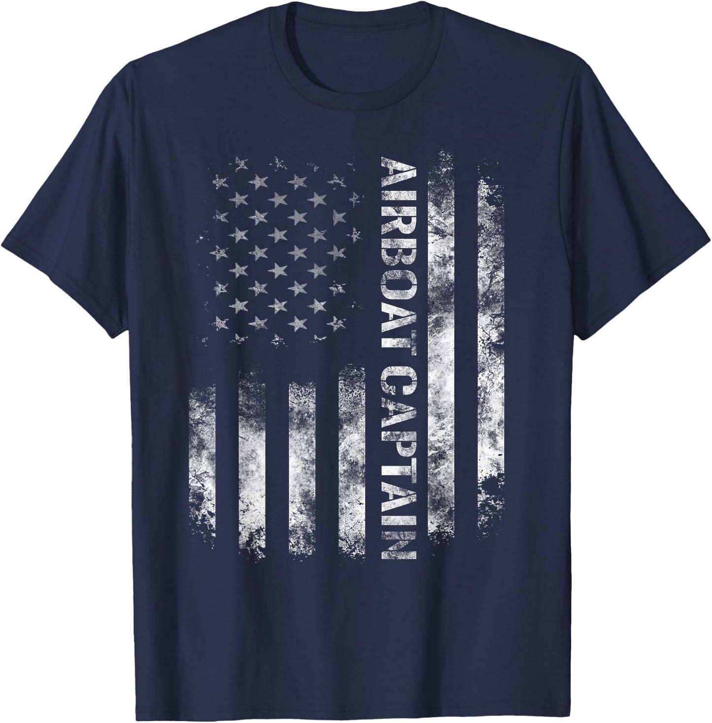 Airboat Captain | USA Patriotic American Flag T-Shirt - T-Shirt | Navy
