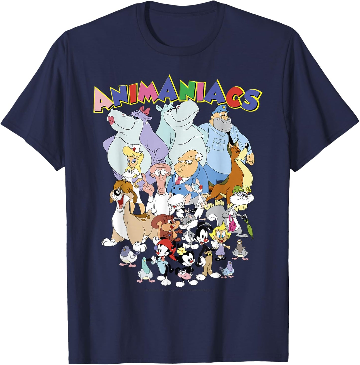 Animaniacs Group Shot Logo T-Shirt - T-Shirt | Navy