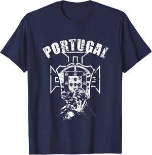 Portugal POR Soccer Fan , Black T-Shirt - T-Shirt | Navy