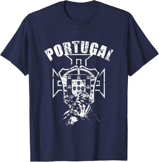 Portugal POR Soccer Fan , Black T-Shirt - T-Shirt | Navy