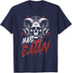 Hail Satan Skull Horns Occult Satanism Symbol T-Shirt - T-Shirt | Navy