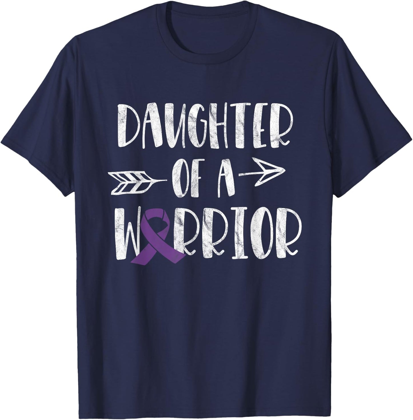 Alzheimer's Awareness Daughter Of A Warrior Dementia T-Shirt - T-Shirt | Navy