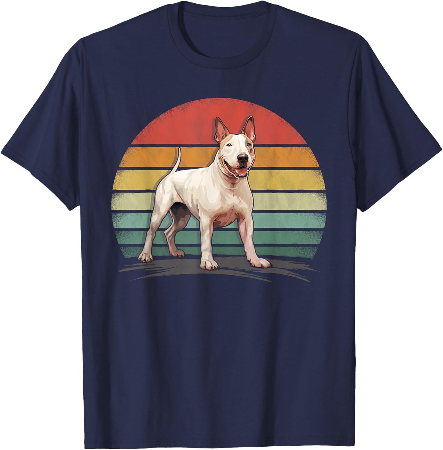 Bull Terrier Dog Retro Style Distressed Vintage Bull Terrier T-Shirt - T-Shirt | Navy