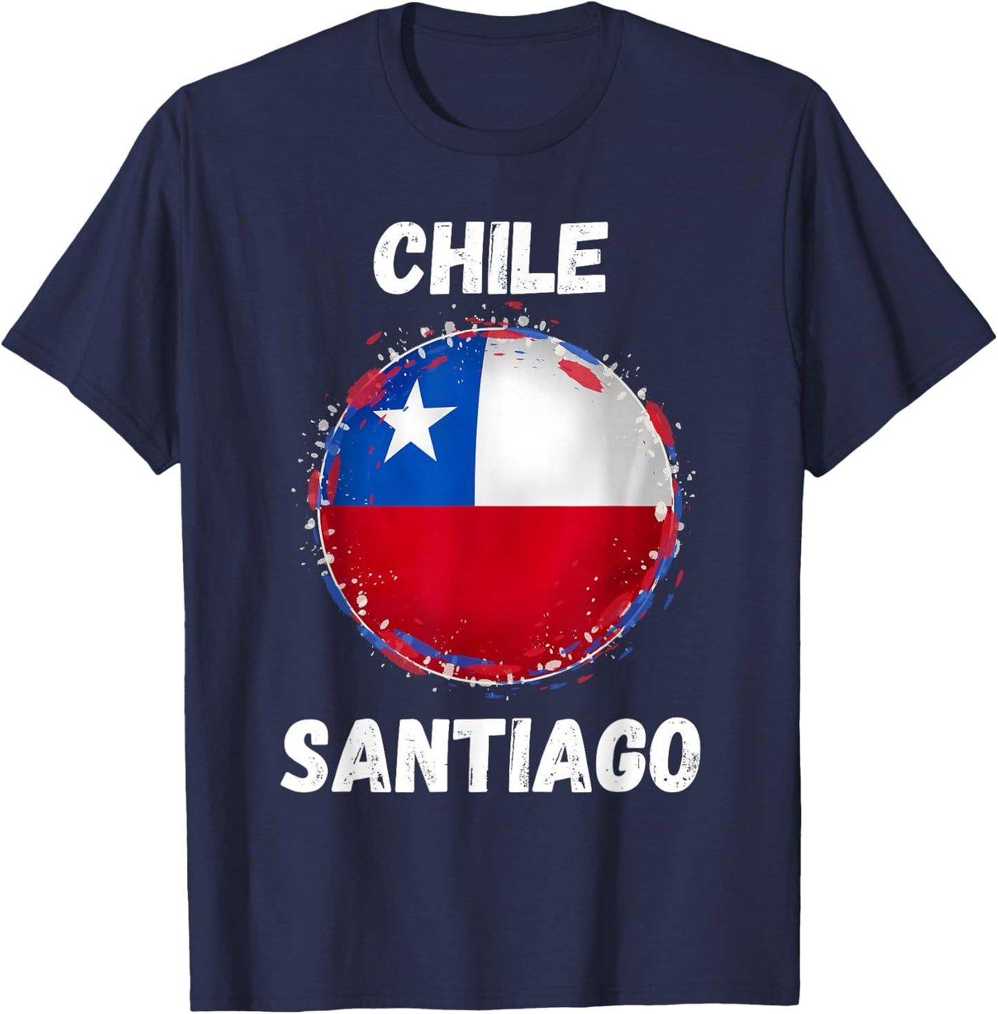 Santiago Chile Retro Vintage chilenische Flagge Souvenirs T-Shirt - T-Shirt | Navy