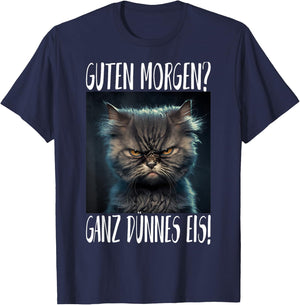 Bla t Guten Morgen? Very Thin Ice , black T-Shirt - T-Shirt | Navy