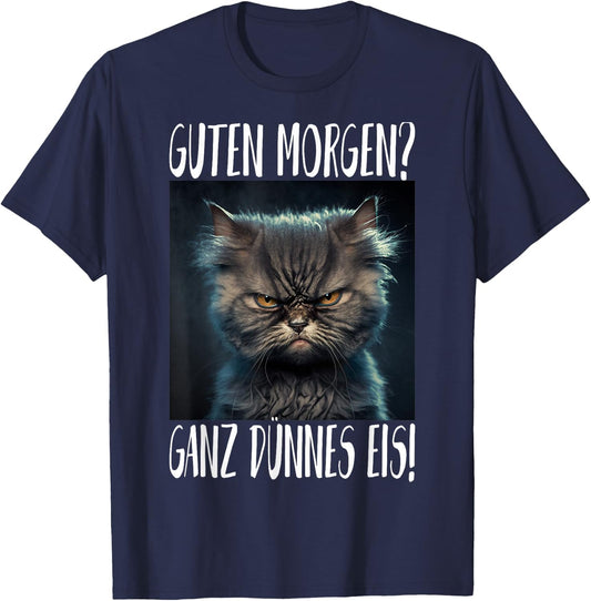 Bla t Guten Morgen? Very Thin Ice , black T-Shirt - T-Shirt | Navy