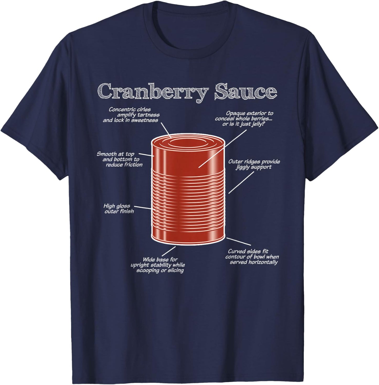 Cranberry Sauce Nutrition T-Shirt - T-Shirt | Navy