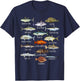 Fish Species Biology Types of Saltwater Fish Fishing Small T-Shirt - T-Shirt | Navy