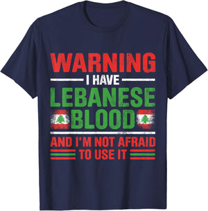 Lebanese Lebanese Roots Lebanese Heritage Lebanese Proud Flag Lebanese , Black, S T-Shirt - T-Shirt | Navy