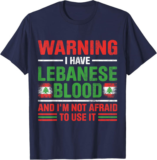 Lebanese Lebanese Roots Lebanese Heritage Lebanese Proud Flag Lebanese , Black, S T-Shirt - T-Shirt | Navy