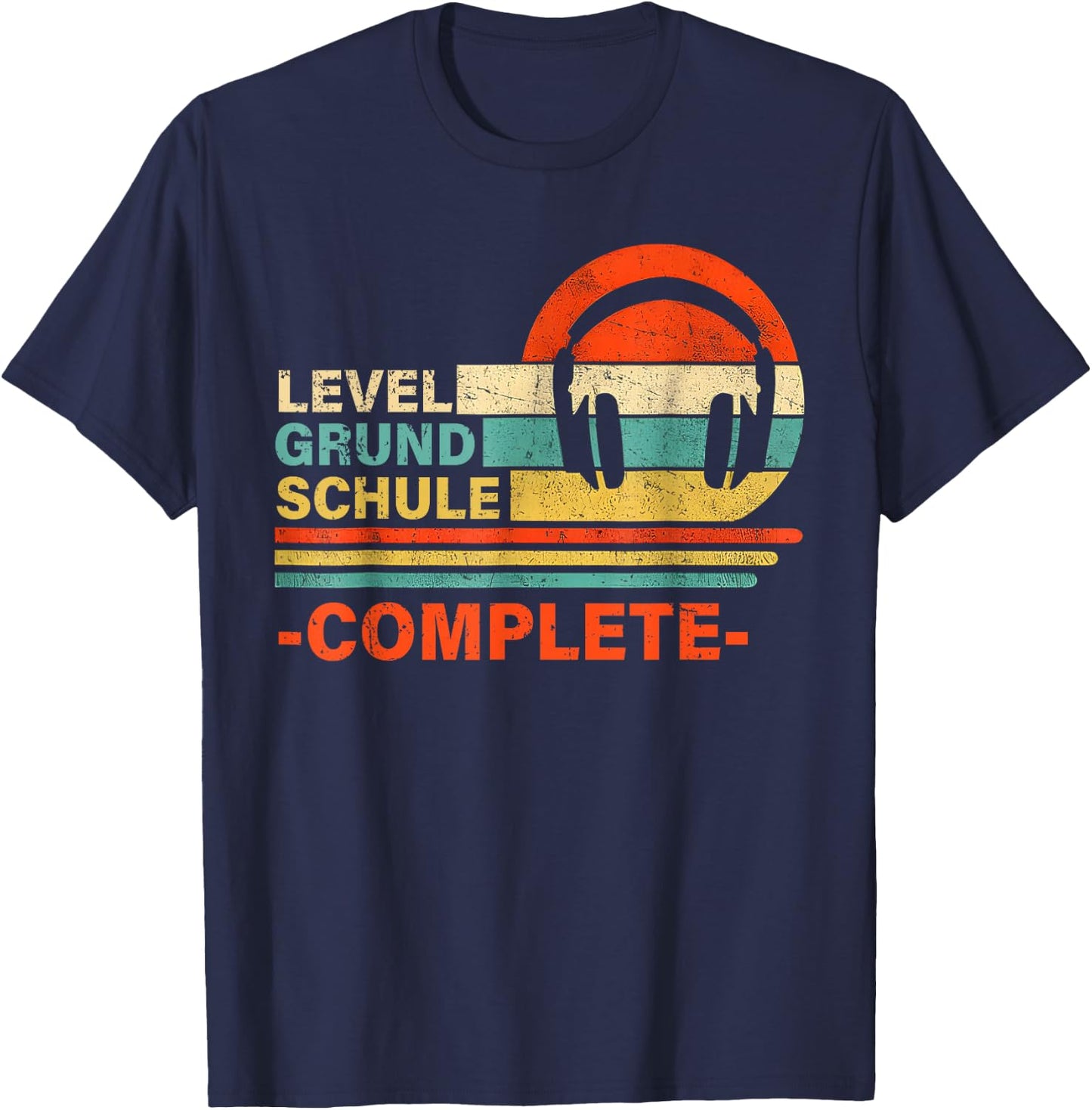 Level Grundschule Complete 4 Klasse Abschluss Schule Vorbei T-Shirt - T-Shirt | Navy