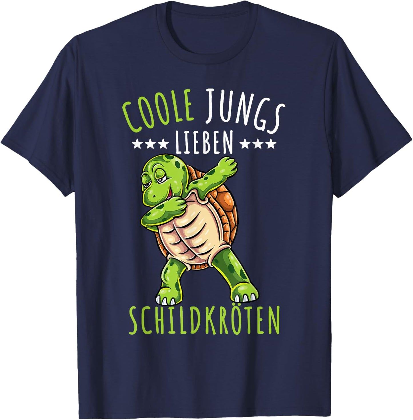 Coole Jungs lieben Schildkröten T-Shirt - T-Shirt | Navy