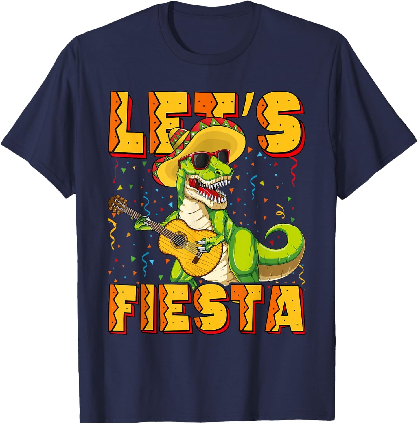 T Rex Cinco de Mayo Shirt Kids Boys Dinosaur Let's Fiesta T-Shirt - T-Shirt | Navy