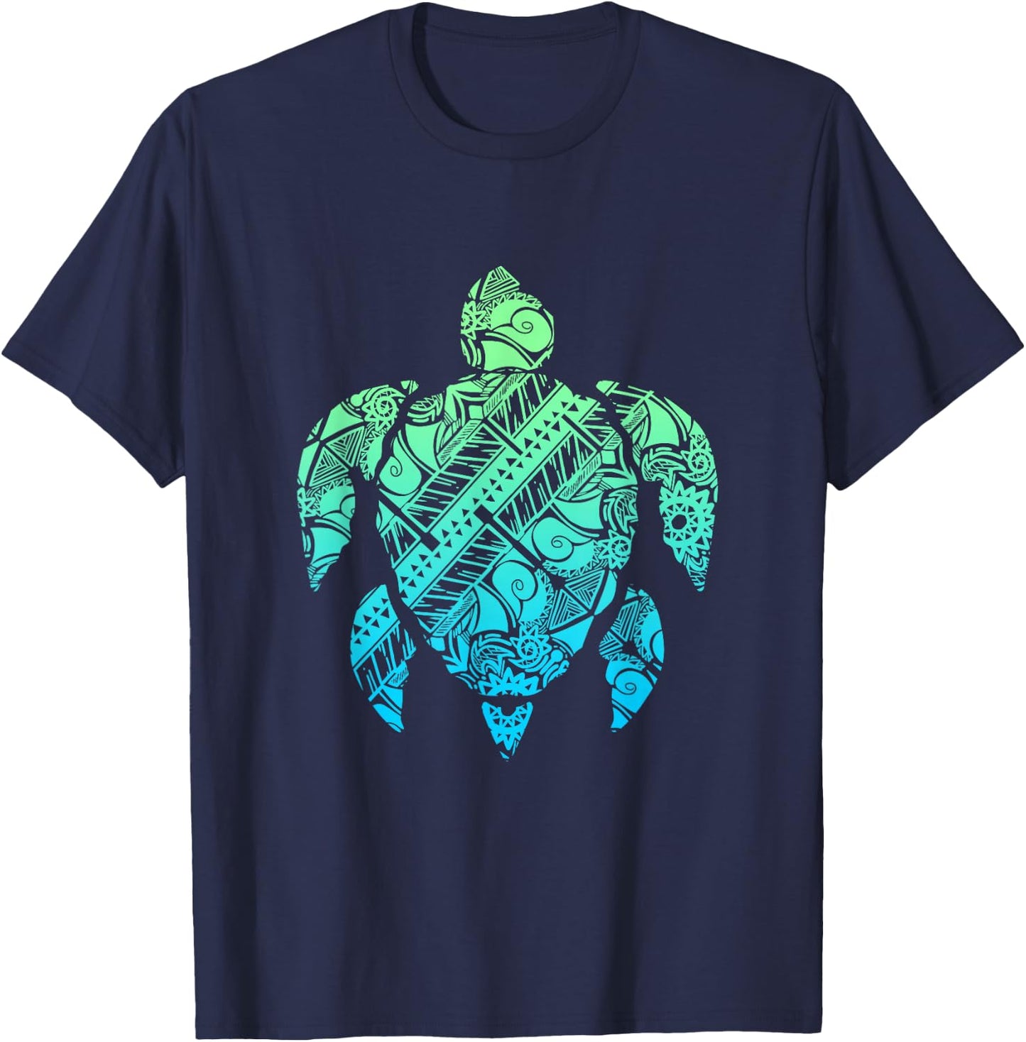 Maori Turtle Polynesian New Zealand Culture Tattoo T-Shirt - T-Shirt | Navy