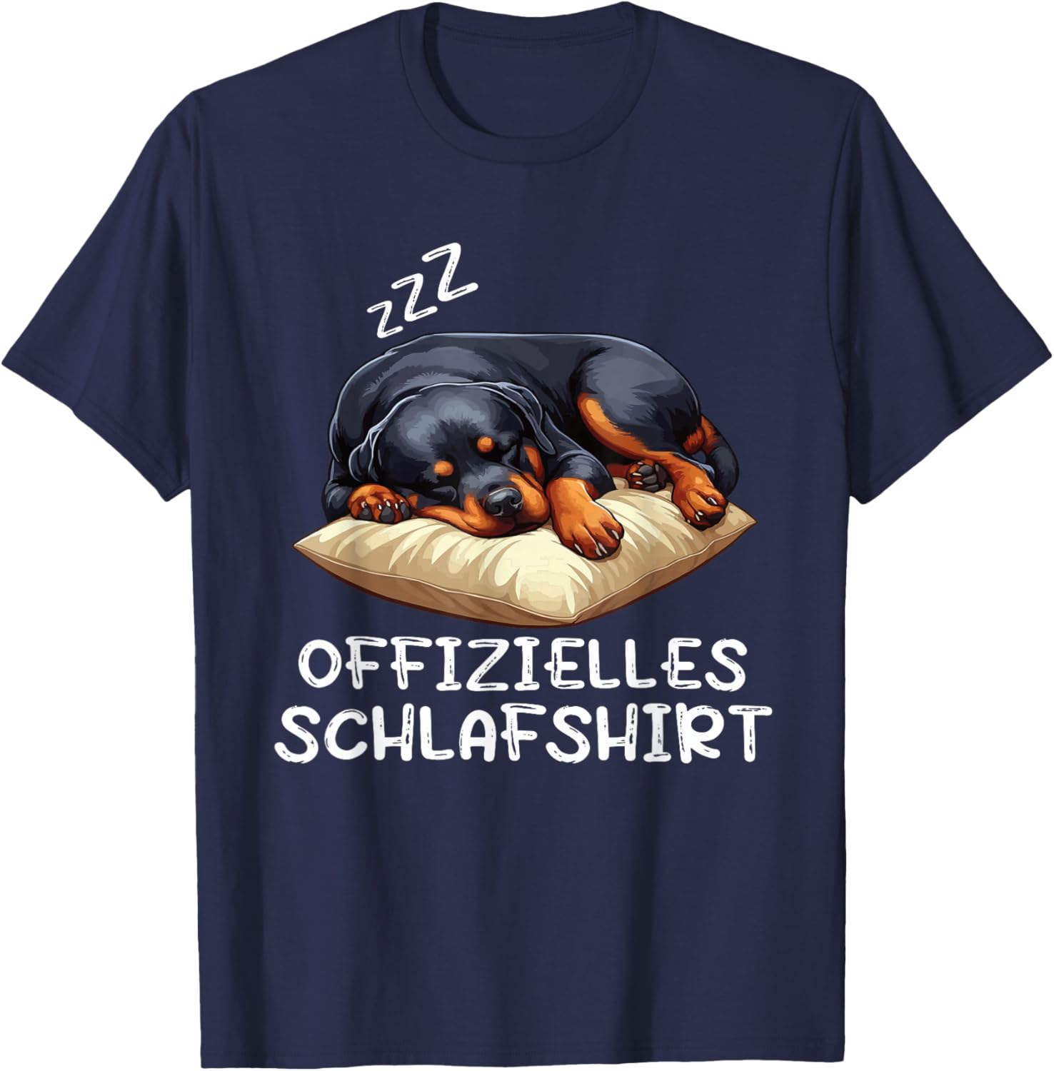 Official Sleep Shirt Rottweiler Dog Lover Dog , black T-Shirt - T-Shirt | Navy