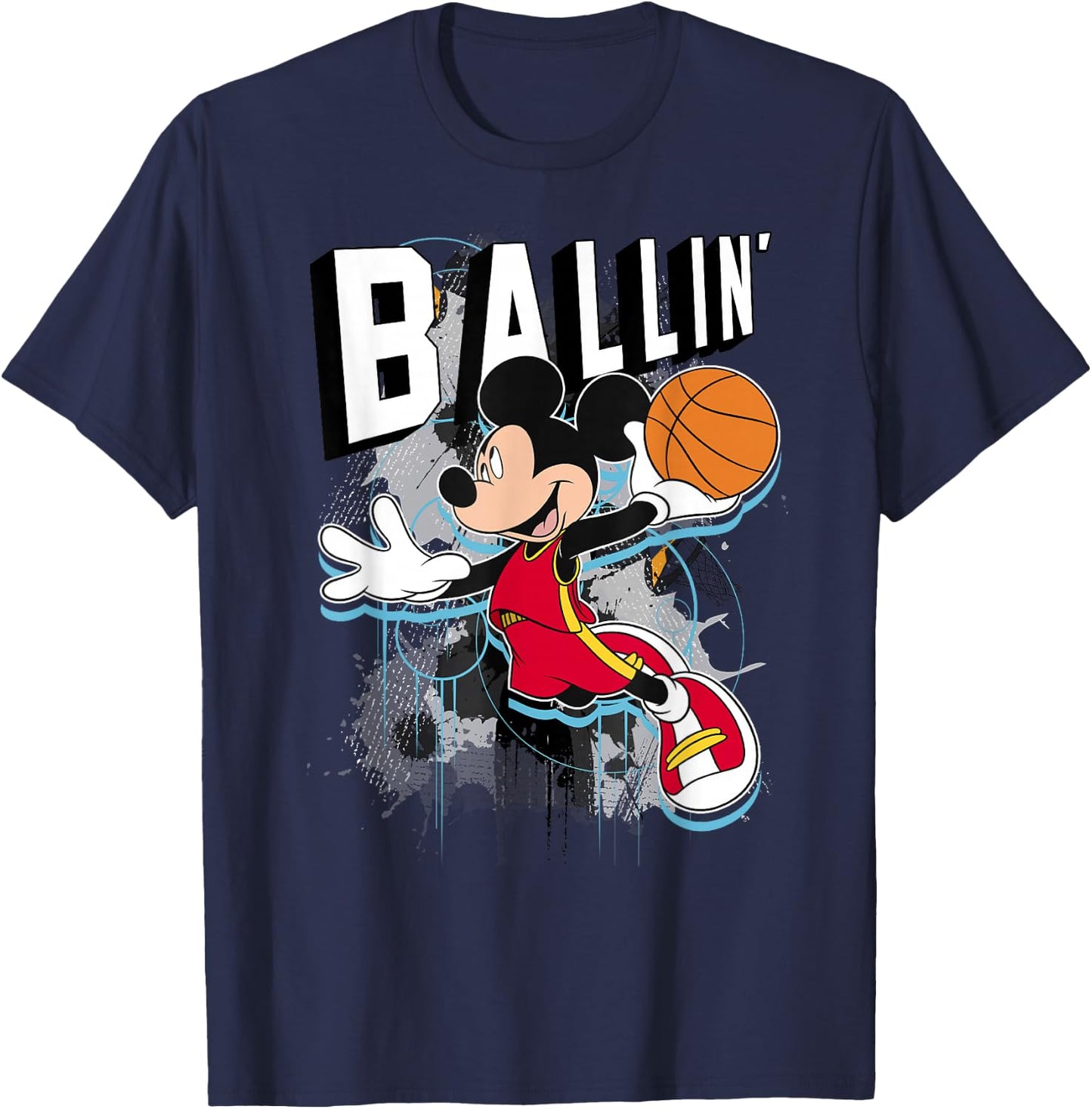 Disney Mickey Mouse Ballin' Portrait T-Shirt - T-Shirt | Navy