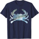 Emerald Isle NC Blue Crab Silhouette Satellite Map T-Shirt - T-Shirt | Navy
