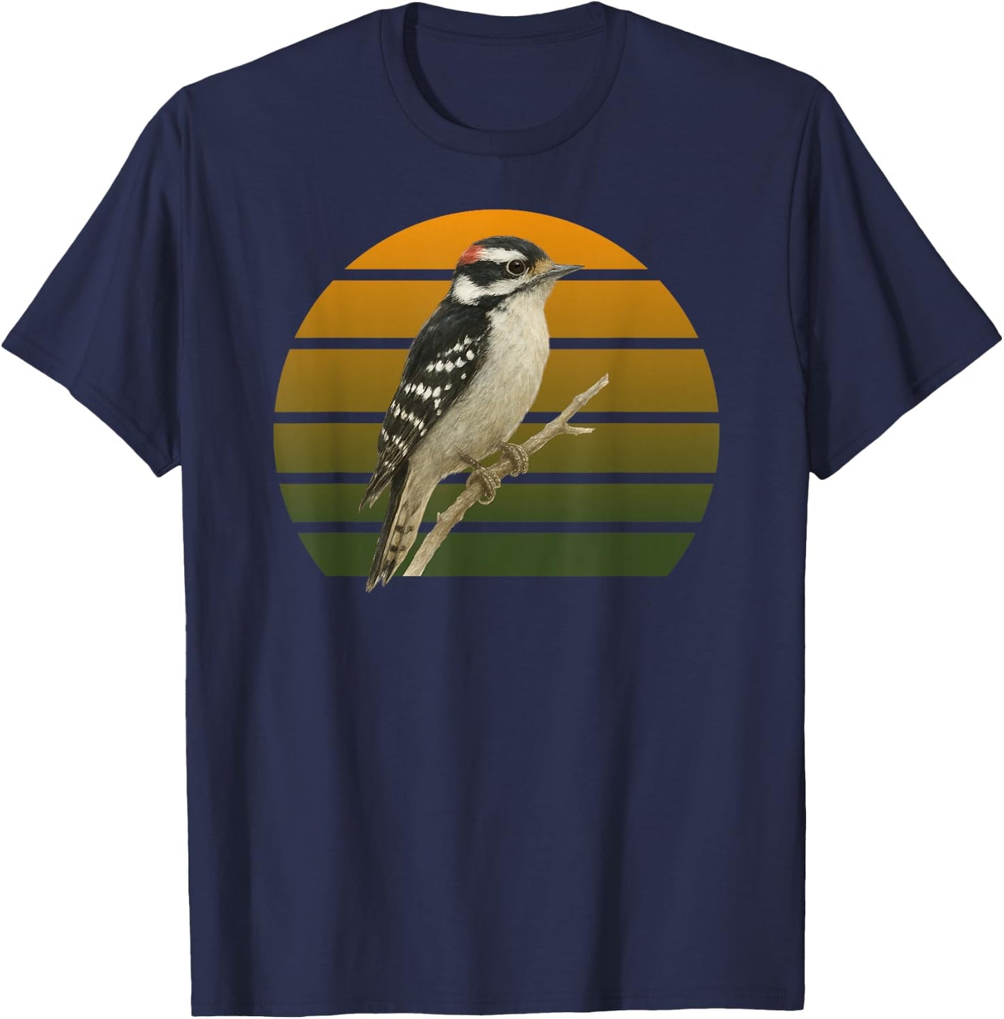 Downy Woodpecker Birdlover Birdwatcher Birding Bird T-Shirt - T-Shirt | Navy