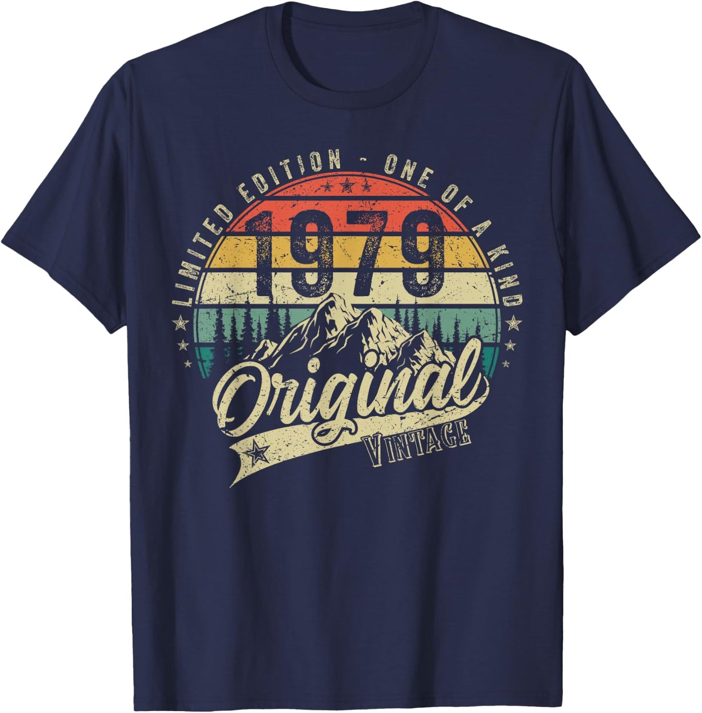1979 Vintage Vintage Birthday Retro Men Women Gift , black T-Shirt - T-Shirt | Navy