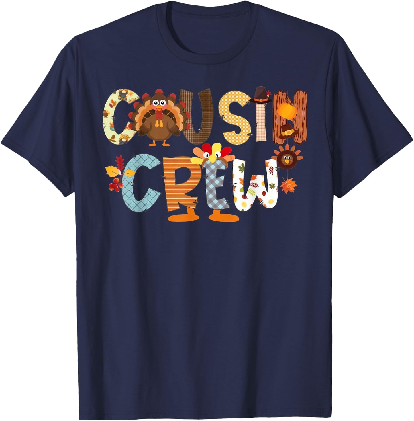 Cousin Crew Turkey Thanksgiving Family Matching Toddler Kids T-Shirt - T-Shirt | Navy