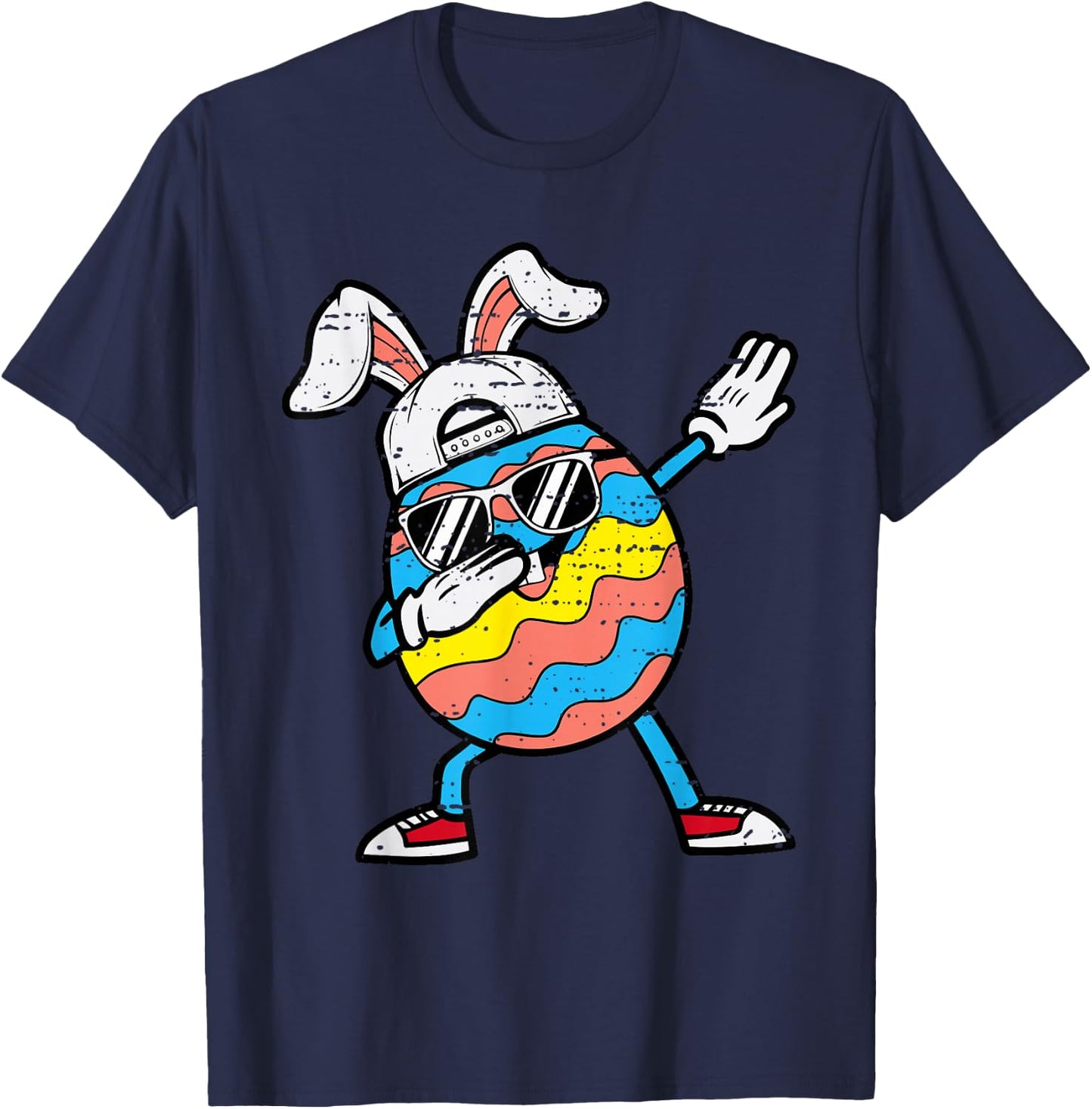 Easter Dabbing Egg Bunny Dab Boys Girls Kid Toddler Children T-Shirt - T-Shirt | Navy