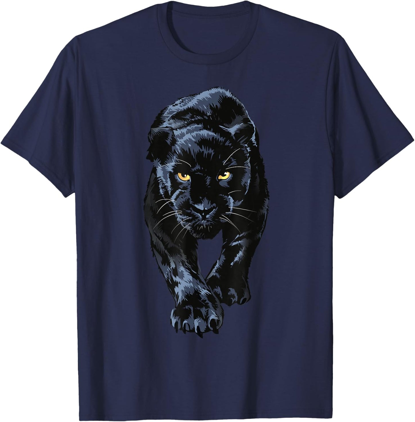 Black Panther Walking for Lovers Animal Leopard and Jaguar , black T-Shirt - T-Shirt | Navy
