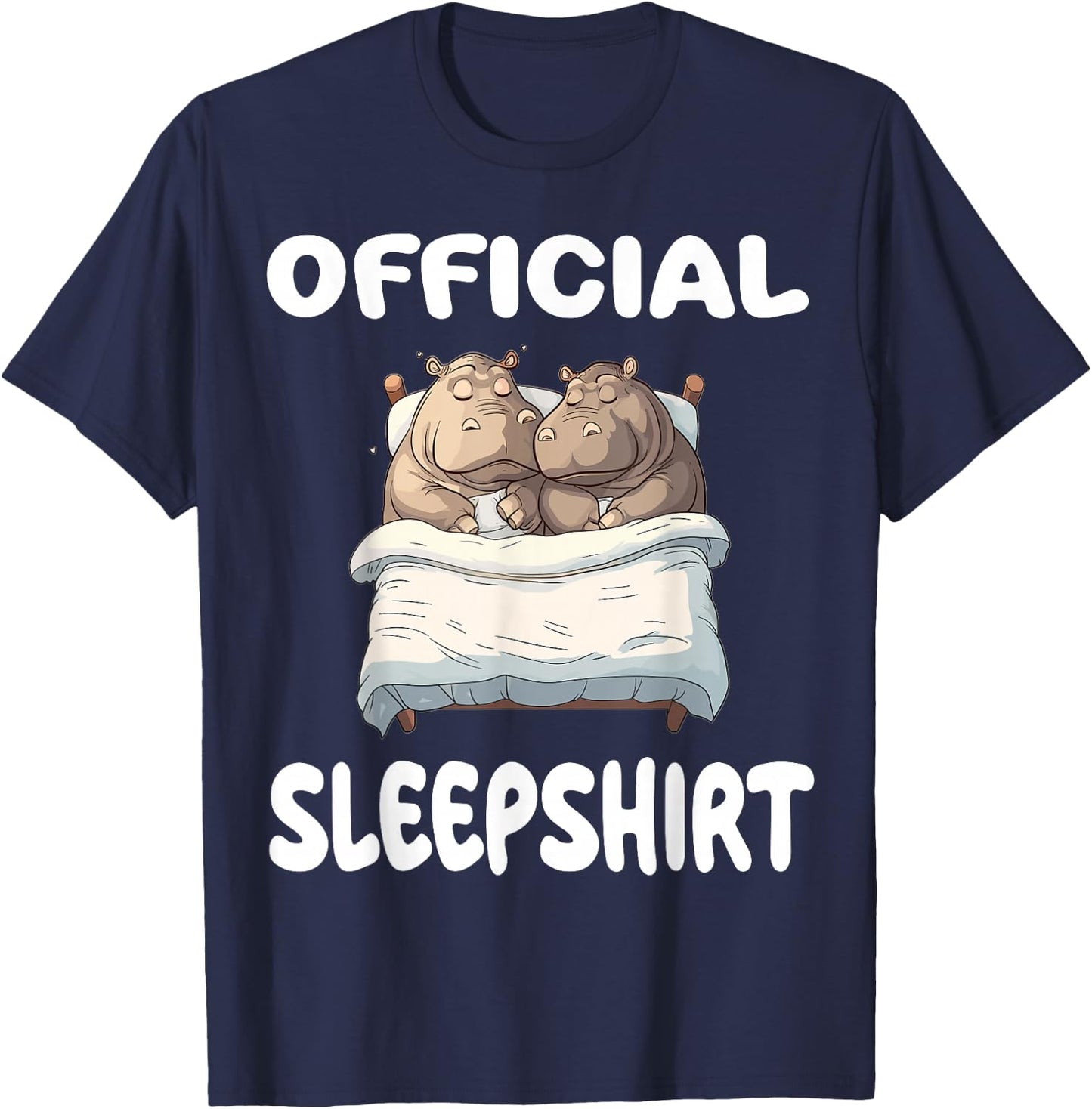 Hippopotamus Hippo Official Sleepshirt Pajamas Nightgown T-Shirt - T-Shirt | Navy
