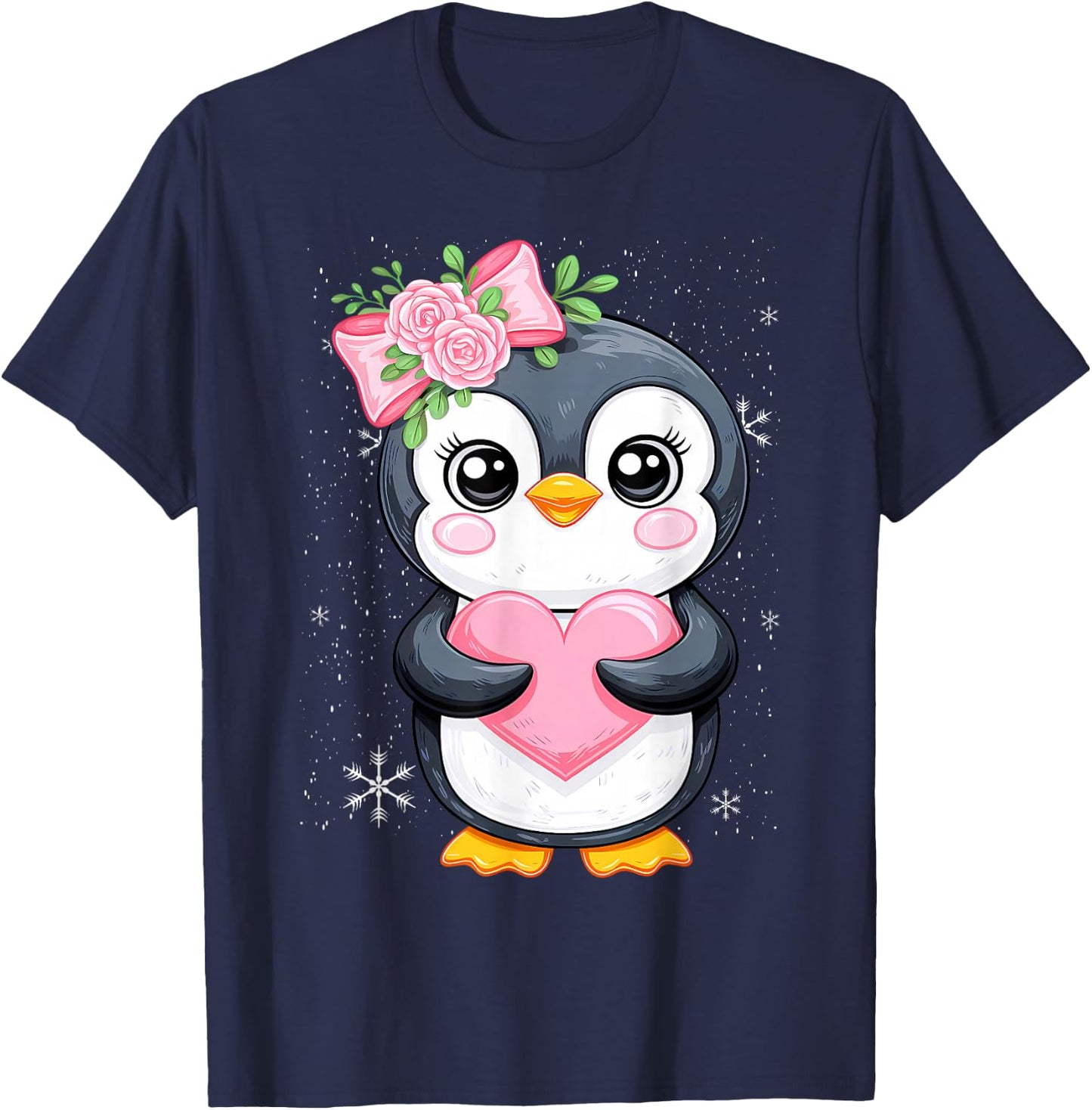 Penguin Lover Women Girl Kids T-Shirt - T-Shirt | Navy