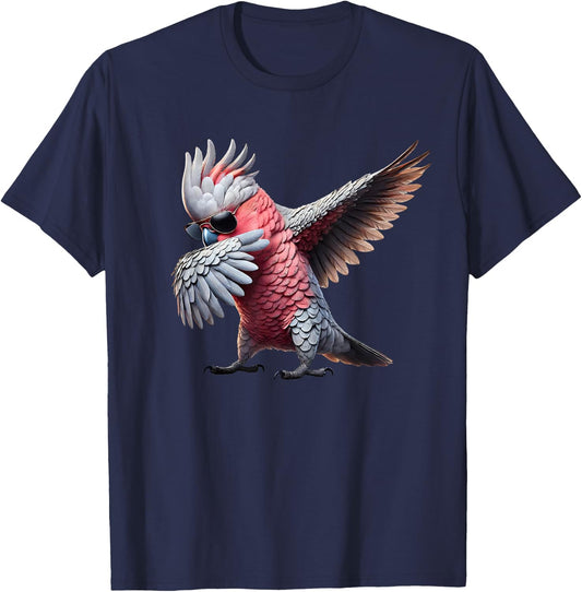 Dabbing Cockatoo Galah Parrot Lover Birding T-Shirt - T-Shirt | Navy