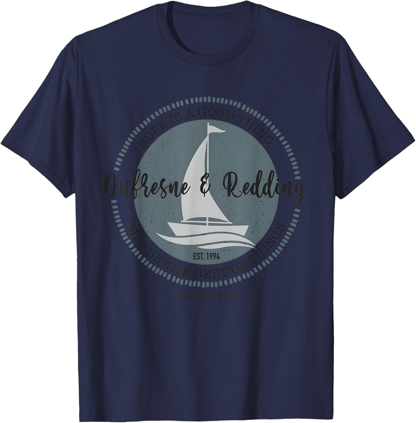 Redding And Fishing Dufresne Vintage Zihuatanejo Mexico T-Shirt - T-Shirt | Navy
