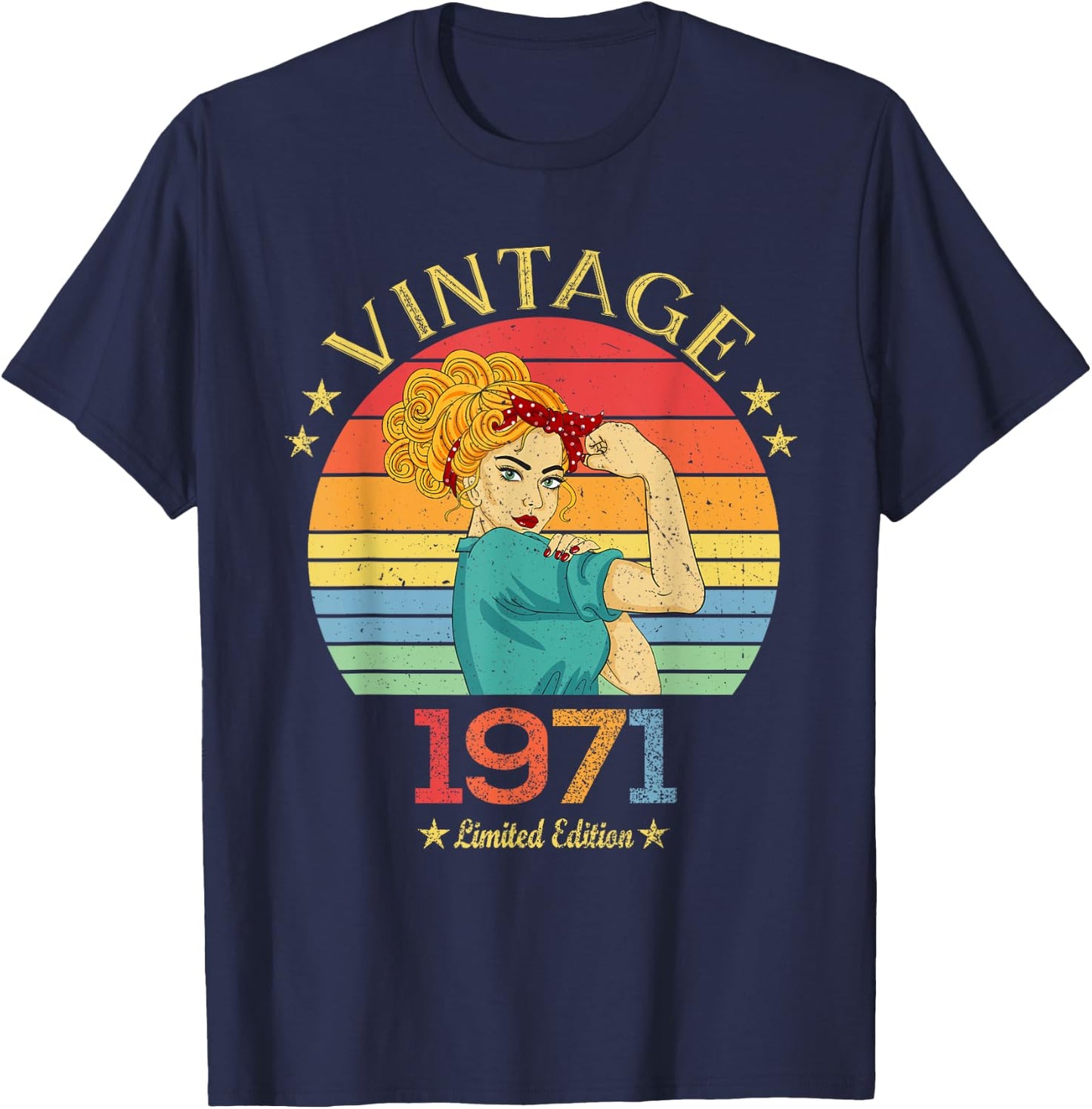 1971. Gift Vintage 1971 Gifts Born in 1971 T-Shirt - T-Shirt | Navy