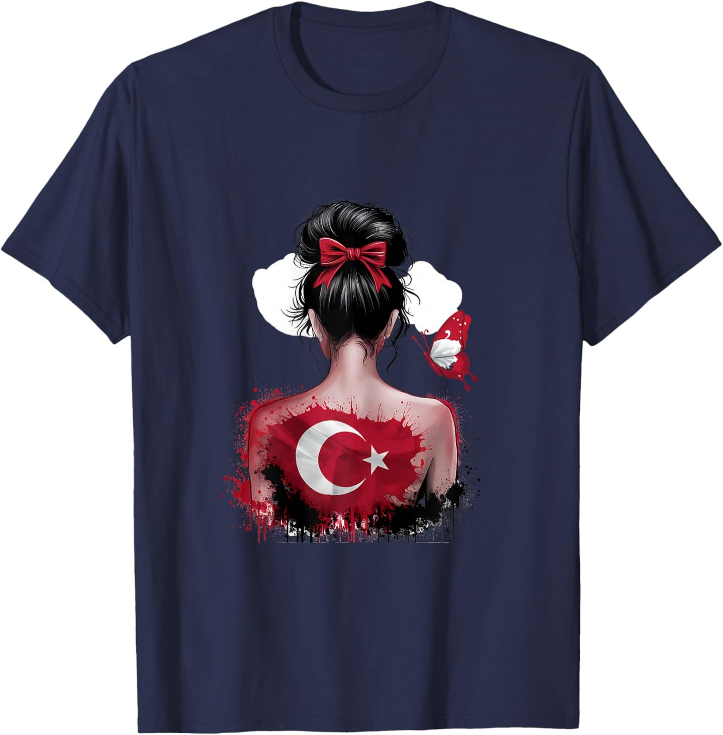Turkish Girl Türkisches Mädchen Türkiye Flagge Damen 2024 T-Shirt - T-Shirt | Navy