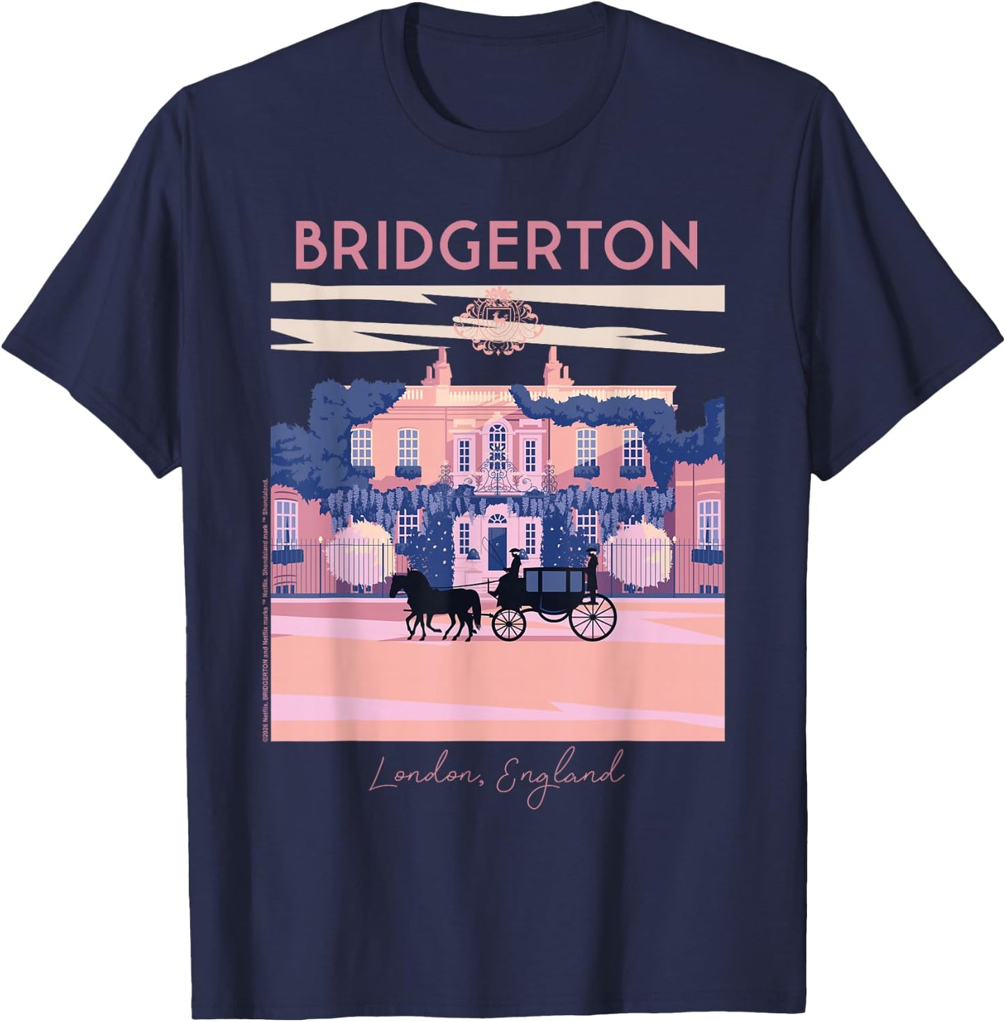 Bridgerton Modern Minimal Offiziell lizenziert T-Shirt - T-Shirt | Navy