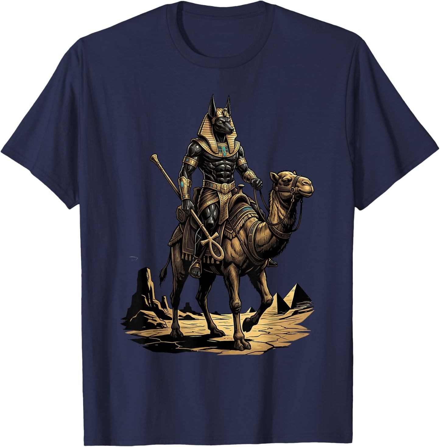 Anubis God Egyptian Diety Egyptian Mythology Ancient Egypt T-Shirt - T-Shirt | Navy
