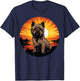 Retro Vintage Cairn Terrier Dog Sunset Cairn Terrier Lover T-Shirt - T-Shirt | Navy