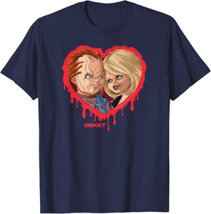Chucky & Tiffany Bleeding Heart T-Shirt - T-Shirt | Navy
