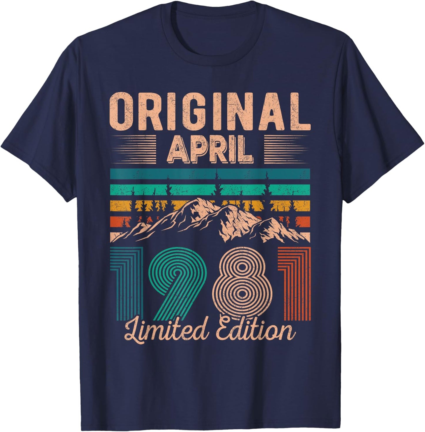 Original April 1981 Born in April 1981 Birthday T-Shirt - T-Shirt | Navy