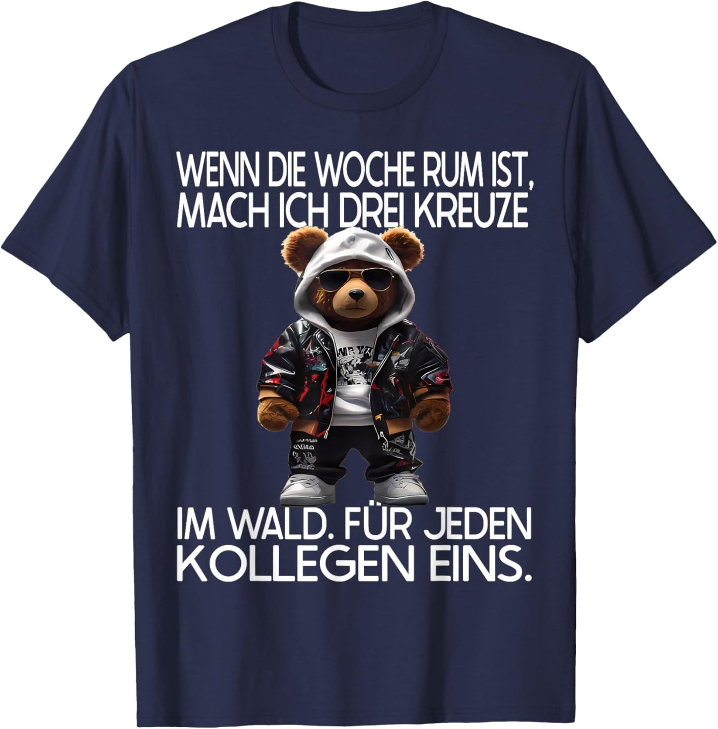 Witziger Teddy Spruch | Geschenke Herren & Damen - Lustiges Teddybär Design mit Spruch für Arbeitskollegen Büro - -Erwachsene - Schwarz - Kurzarm - - S T-Shirt - T-Shirt | Navy