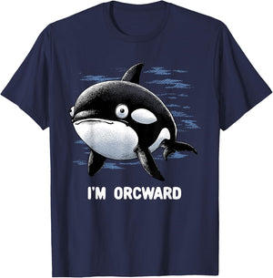 Orca Shirt Orcward Funny Awkward Orca Whale Ocean Fish Lover T-Shirt - T-Shirt | Navy