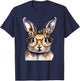 Süßer Hase mit Leoparden Brille Aquarell Kaninchen T-Shirt - T-Shirt | Navy