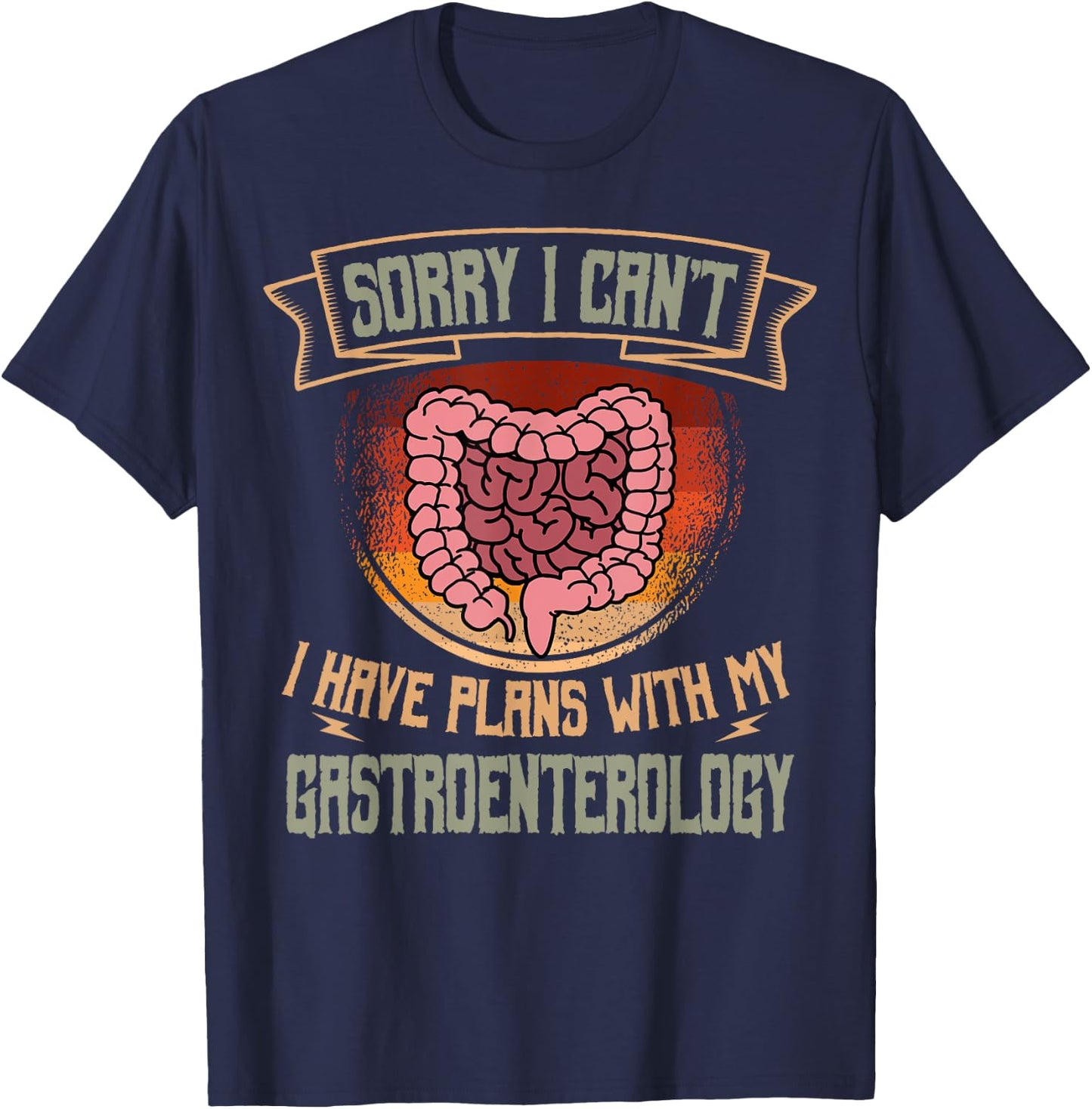 Gastroenterologist Stomach GI Specialist Retro Vintage T-Shirt - T-Shirt | Navy