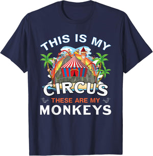 Circus Mom Monkey This is My Circus These Are My Monkeys T-Shirt - T-Shirt | Navy