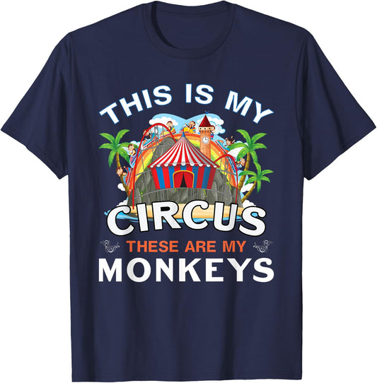 Circus Mom Monkey This is My Circus These Are My Monkeys T-Shirt - T-Shirt | Navy
