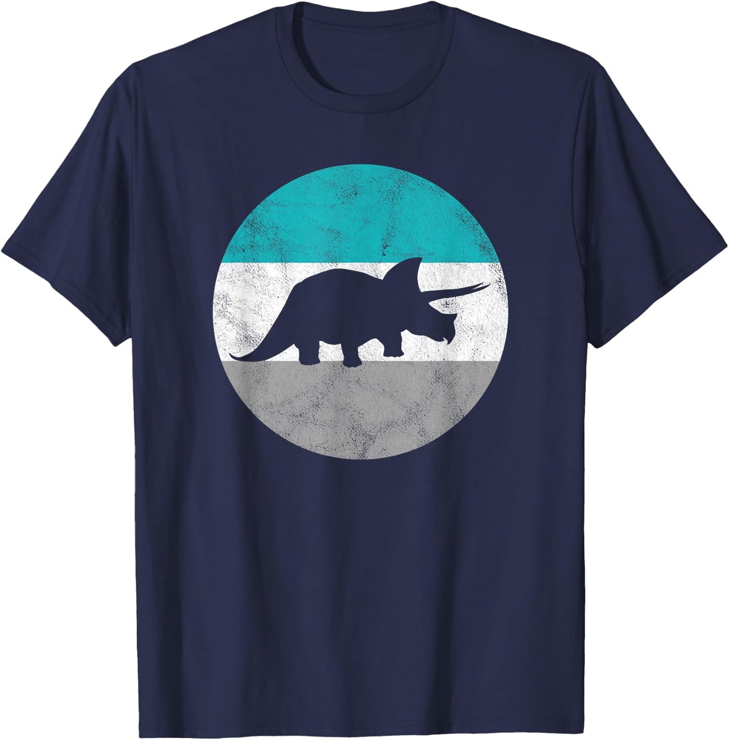 Triceratops Dinosaur Retro Gift Women Boys & Girls T-Shirt - T-Shirt | Navy