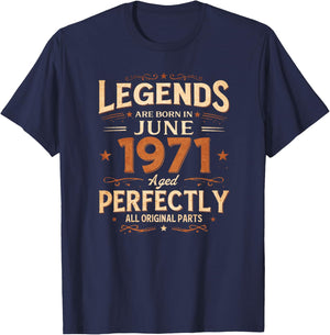 55 Ans Anniversaire Homme Cadeau Juin 1971 Vintage Haut de Gamme T-Shirt - T-Shirt | Navy