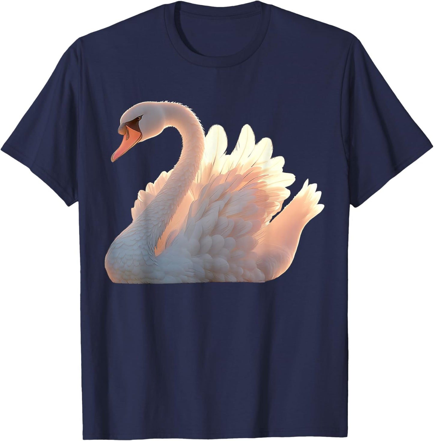 Swan White Mute Swans Goose Duck Swan T-Shirt - T-Shirt | Navy