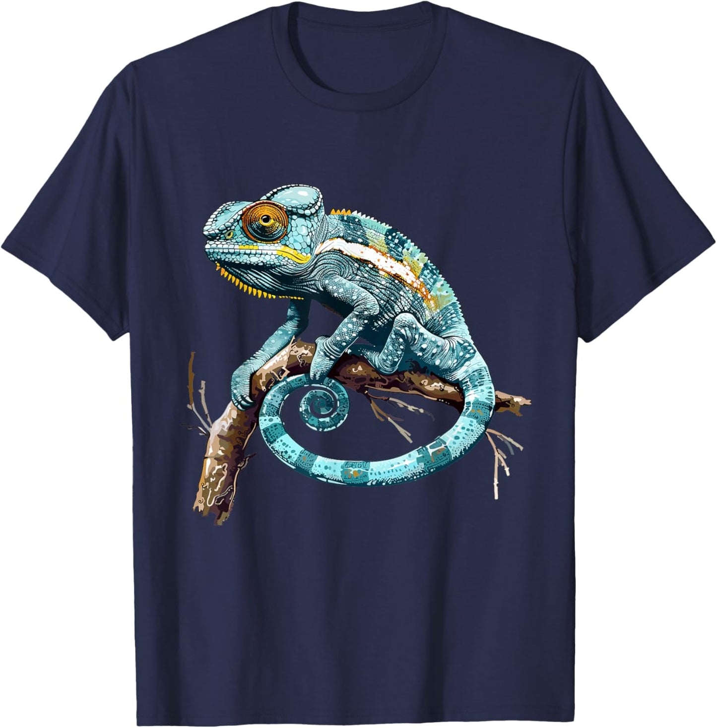 Chameleon Graphic Chameleon , Black, S T-Shirt - T-Shirt | Navy