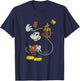 Disney 100 Mickey Mouse Steamboat Willie and Parrot D100 T-Shirt - T-Shirt | Navy