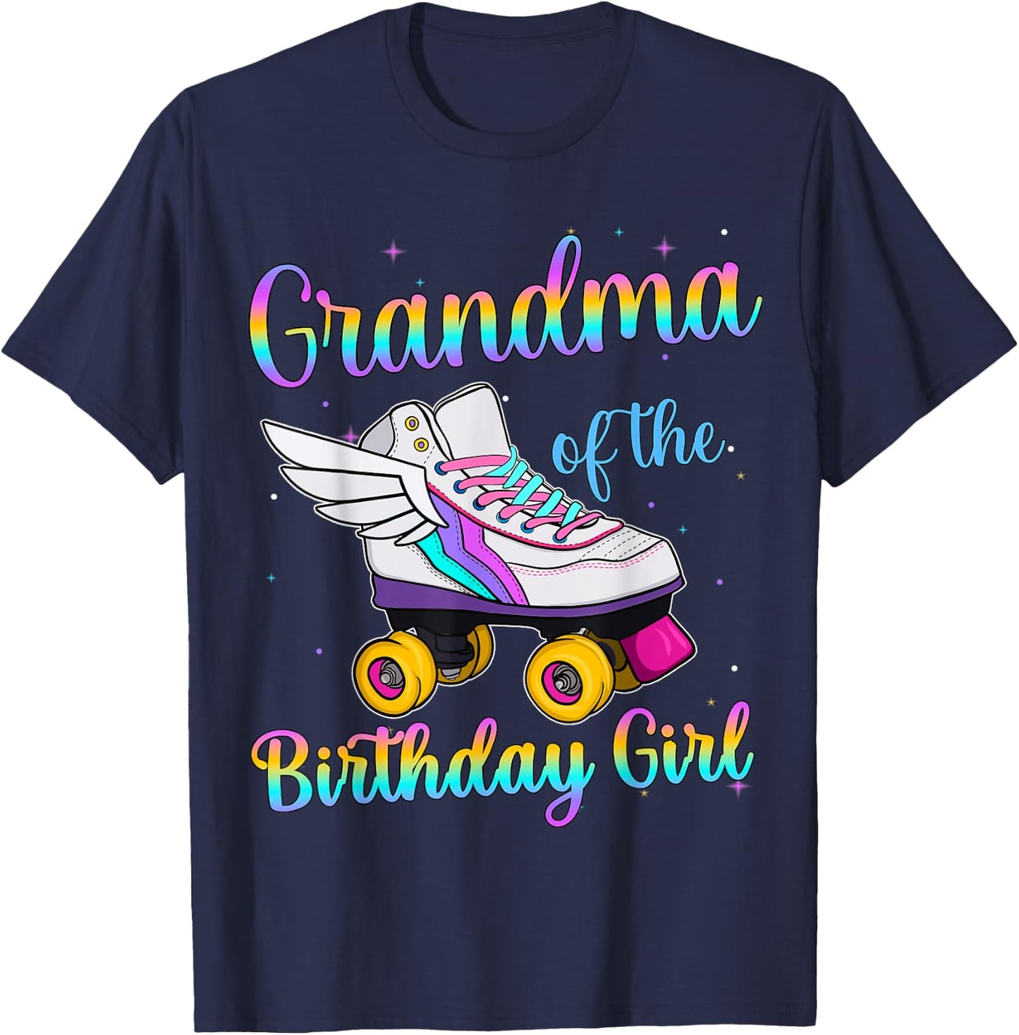 Grandma of the Birthday girl Rolling skate Family Party T-Shirt - T-Shirt | Navy