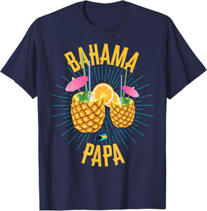 Bahamas Family PaPa Cruise Vacation Beach Bahamian Flag T-Shirt - T-Shirt | Navy